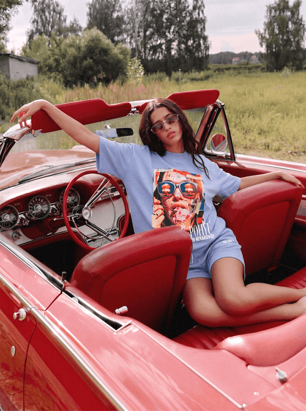 Футболка CHILL голубая