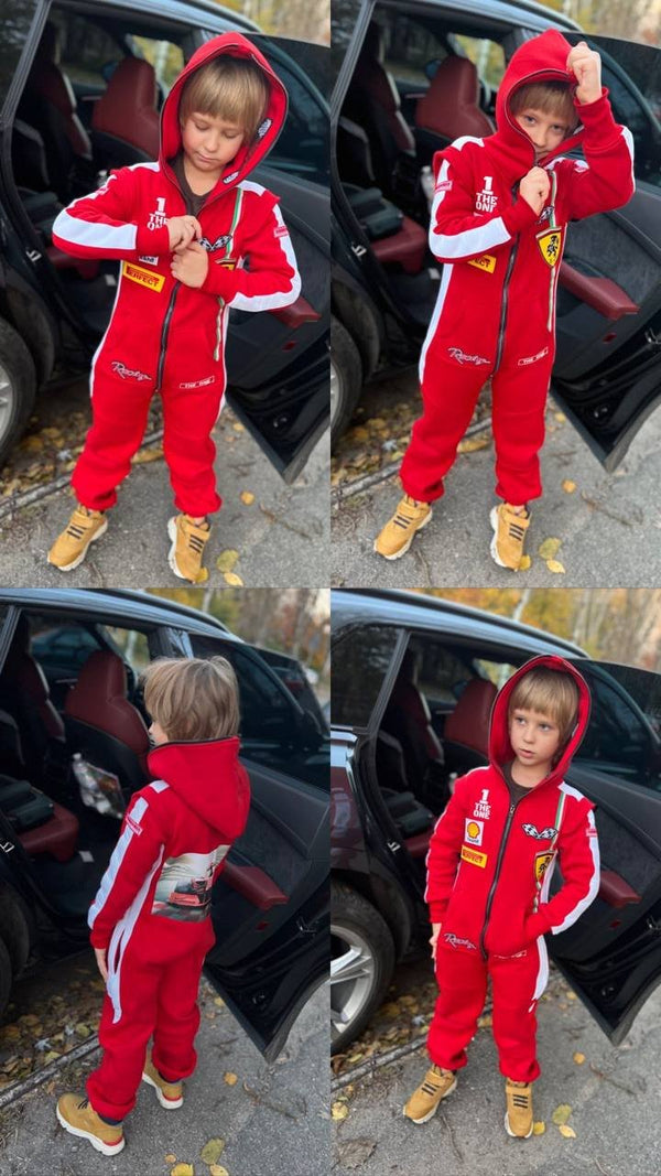 Kids Jumpsuit Race red