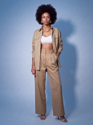 Lightweight Suit Urban beige palazzo