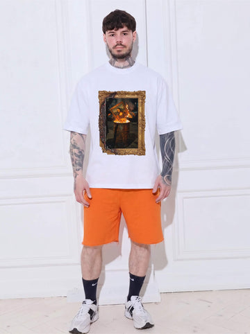 T-shirt Mona on Fire white