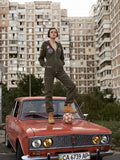 Lightweight cotton jumpsuit Aviator khaki in the city | THE ONE