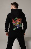 Men's warm jumpsuit Firebird black, back view: embroidered firebird on the back | THE ONE