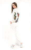 Women's lightweight jumpsuit Firebird white without fleece, full length | THE ONE