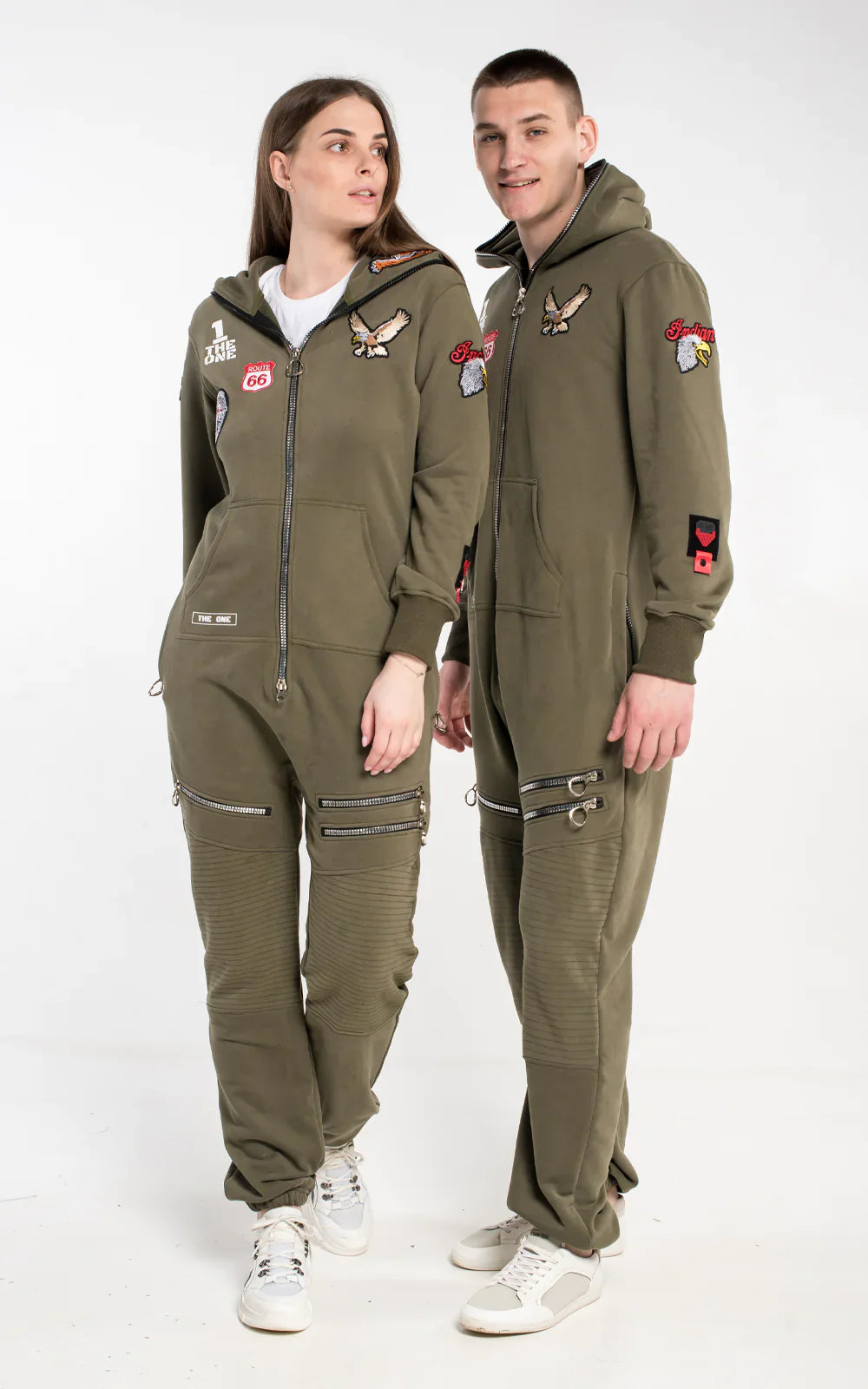 Couple in jumpsuits Harley khaki | THE ONE