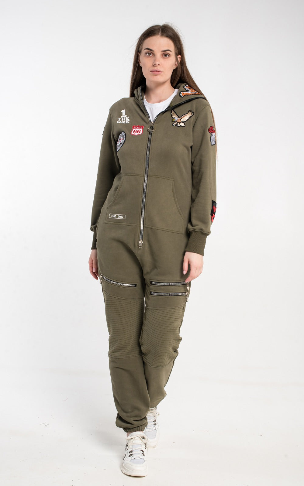 Women's lightweight jumpsuit Harley khaki without fleece | THE ONE