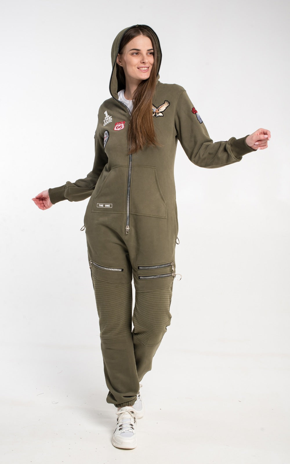 Women's lightweight jumpsuit Harley khaki without fleece | THE ONE