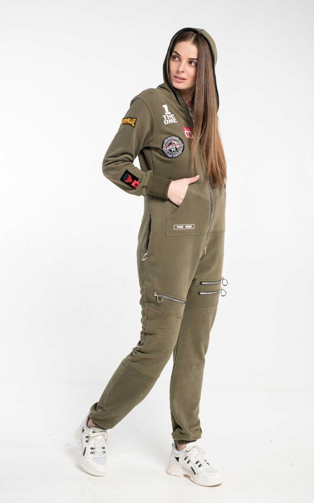 Women's lightweight jumpsuit Harley khaki without fleece | THE ONE