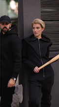 Couple in warm Ninja jumpsuits in black: family look | THE ONE