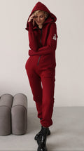 Ninja wine jumpsuit with hood up: warm and cozy | THE ONE