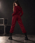 Ninja wine jumpsuit, back view: hood, back and lower back covered | THE ONE