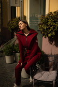 Ninja wine jumpsuit at a cafe terrace: city look | THE ONE