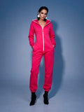 Original pink jumpsuit, front view: hourglass silhouette | THE ONE