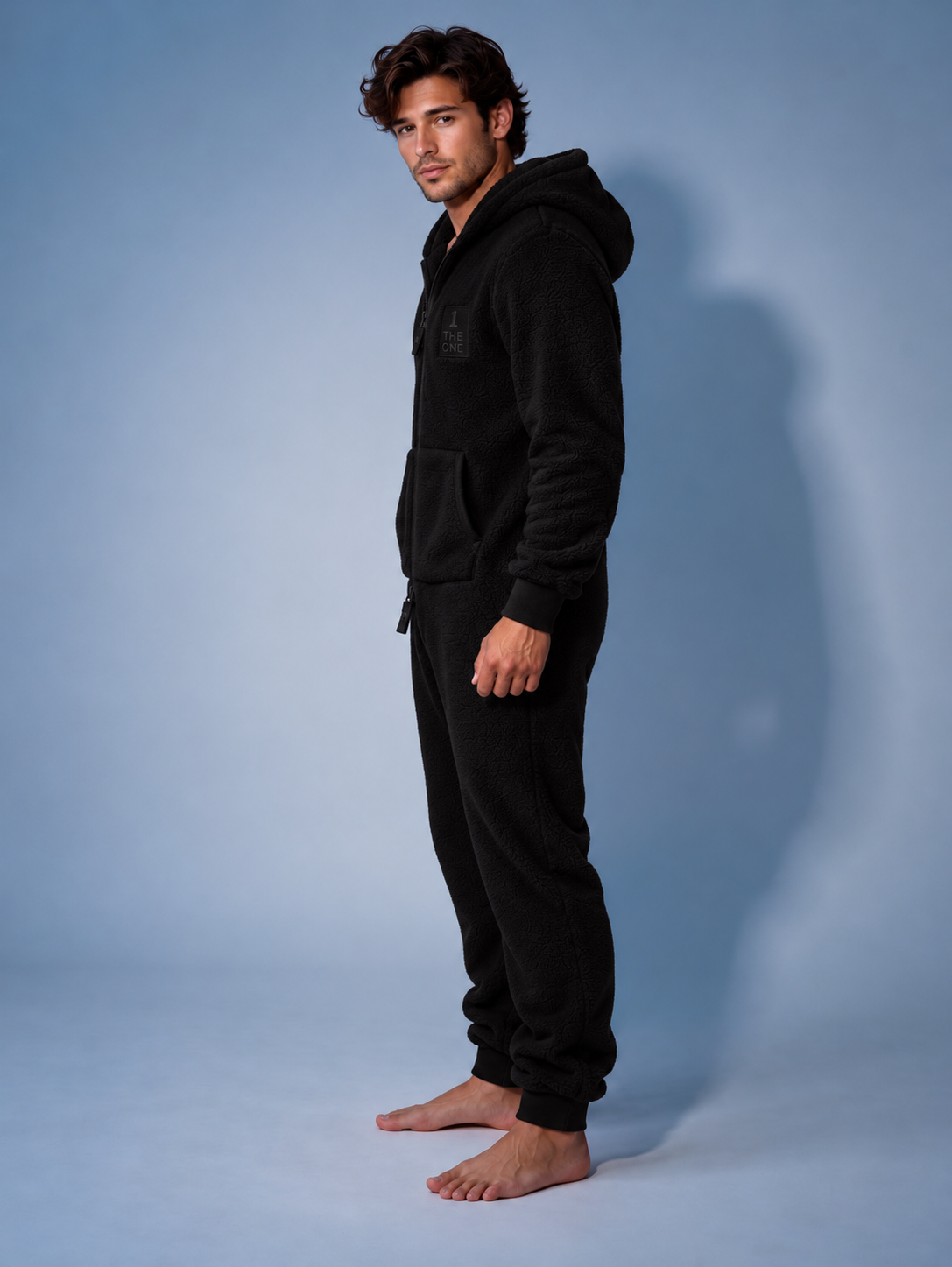 THE ONE Teddy plush jumpsuit black, men