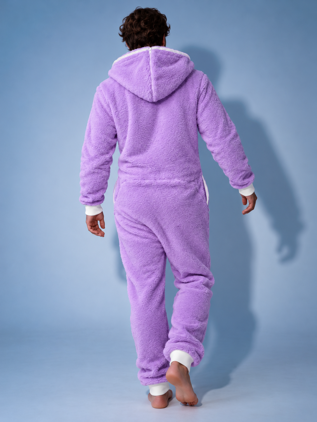THE ONE Teddy plush jumpsuit purple, men