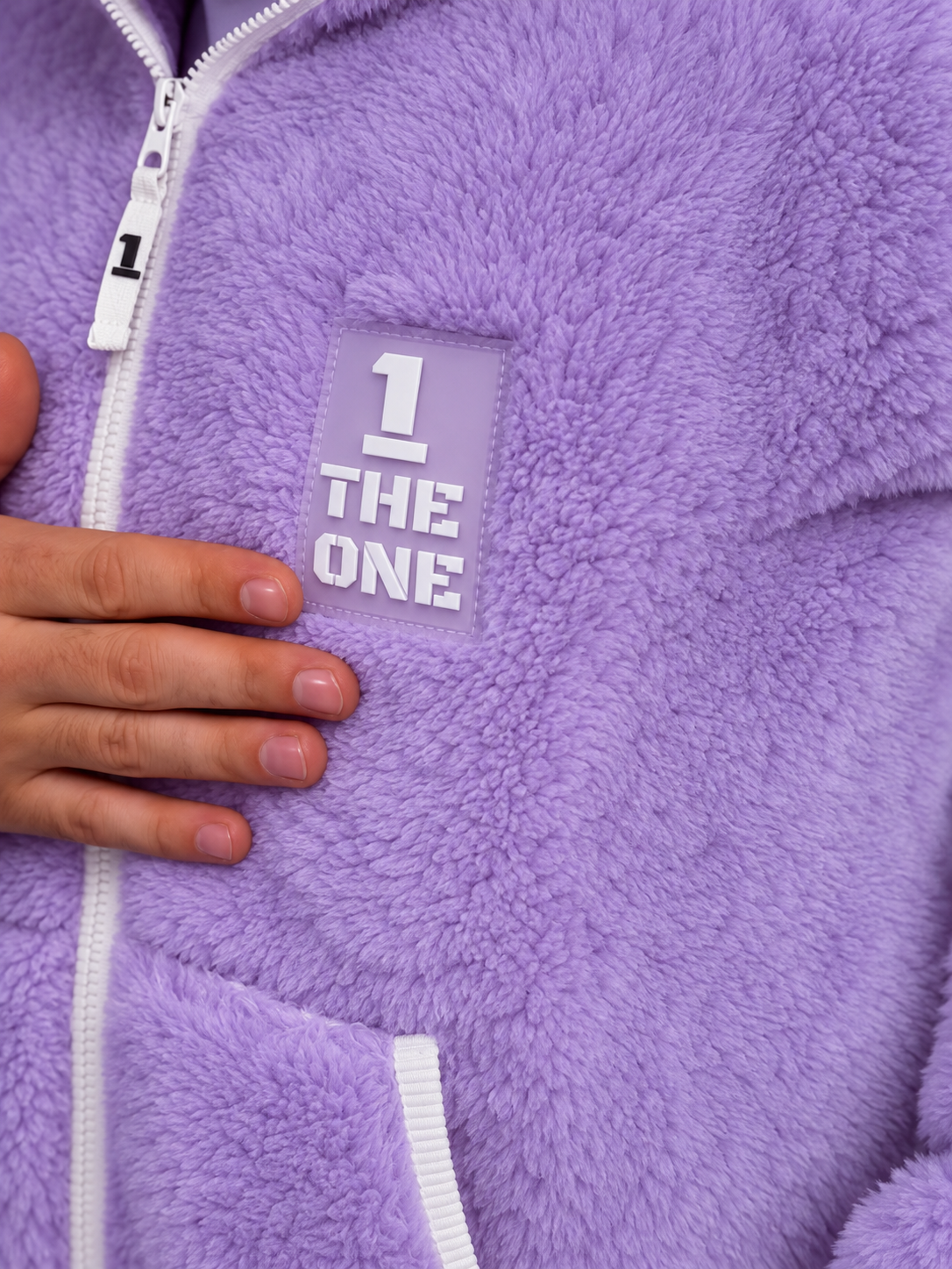 THE ONE Teddy plush jumpsuit purple, men