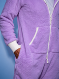 THE ONE Teddy plush jumpsuit purple, men