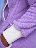 THE ONE Teddy plush jumpsuit purple, men