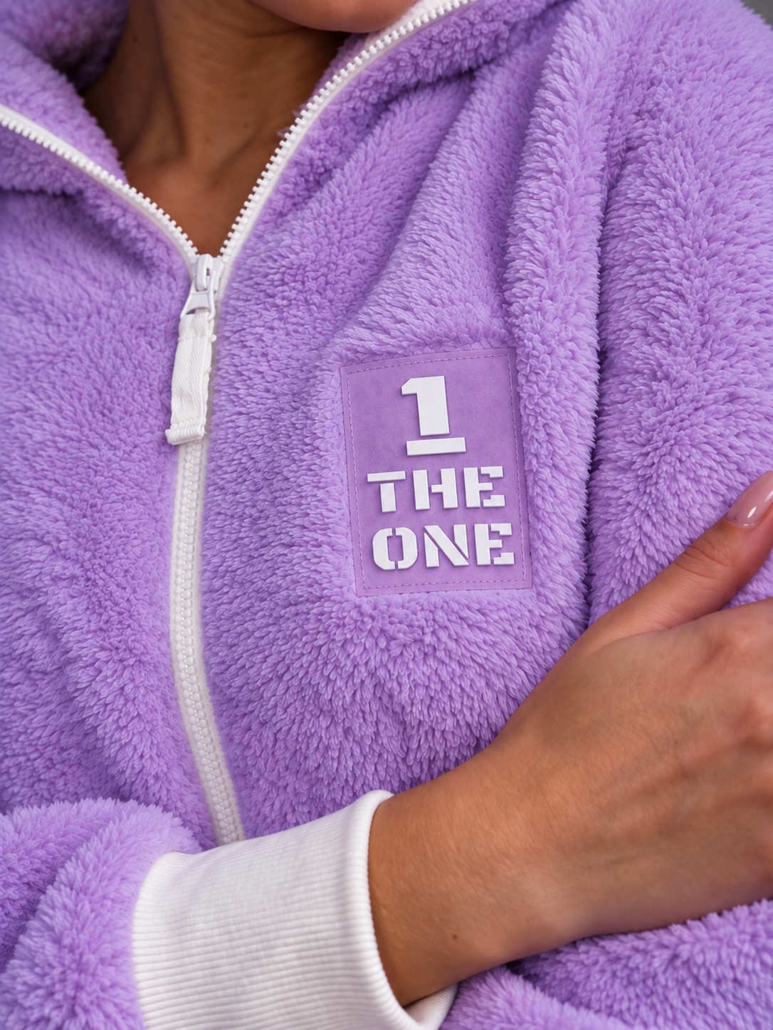 THE ONE Teddy plush jumpsuit purple, women